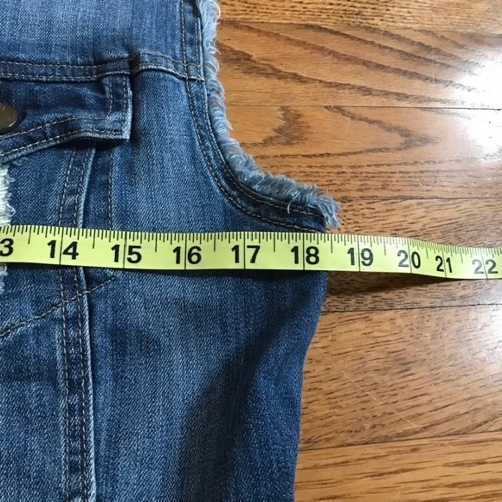 Kut from the Kloth distressed denim jean‎ vest S - Picture 6 of 8